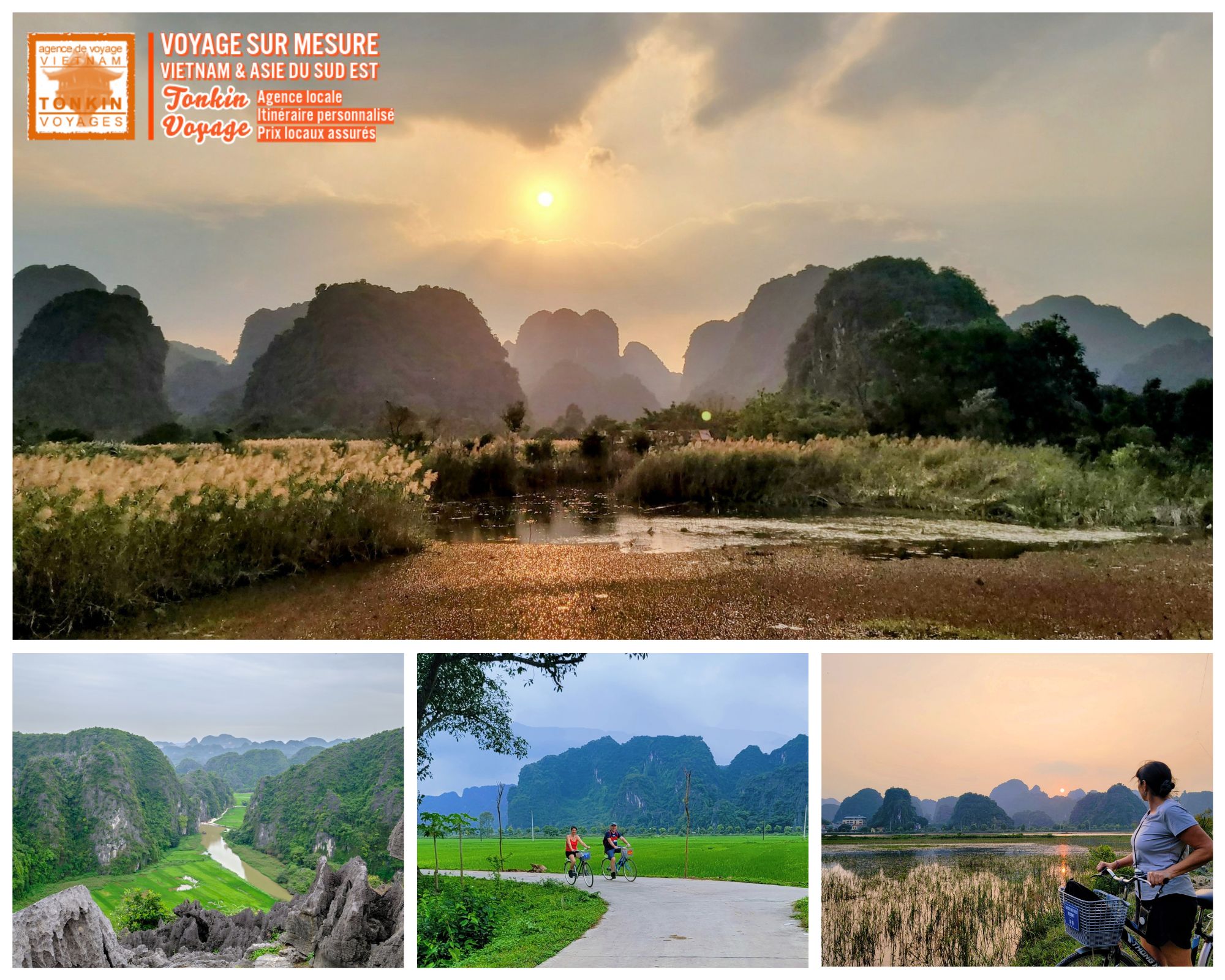 Les plus beaux endroits au Vietnam &agrave; visiter Baie d'Halong terrestre Ninh Binh Nord Vietnam